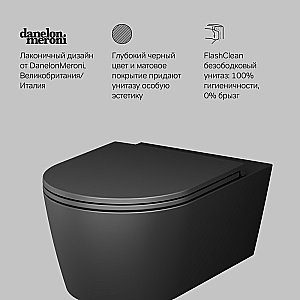 Унитаз подвесной AM.PM Func C8F1701MBSC черный матовый, безободковый купить в интернет-магазине Sanbest