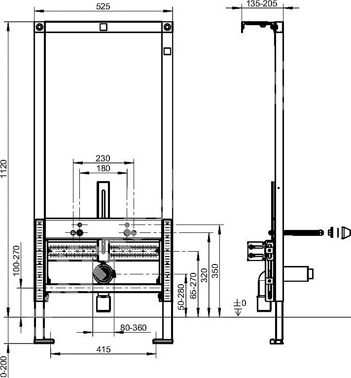 Инсталляция для биде Villeroy&Boch ViConnect 92214800 купить в интернет-магазине сантехники Sanbest