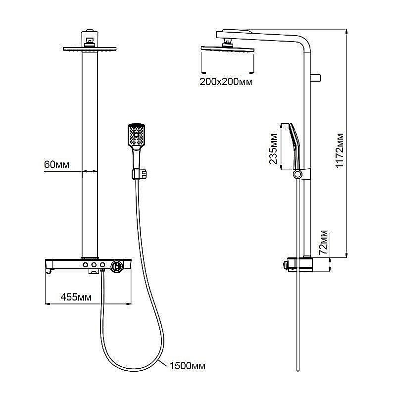 Душевая система Aquanet SF2060CS-S купить в интернет-магазине сантехники Sanbest