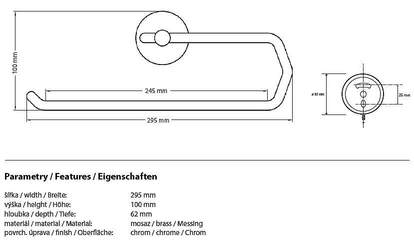 Полотенцедержатель Bemeta Omega 146403152 купить в интернет-магазине сантехники Sanbest