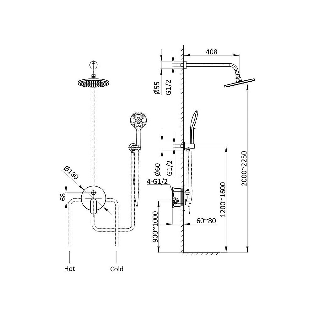 Душевая система Vincea Desire VSFW-1D1CH хром купить в интернет-магазине сантехники Sanbest