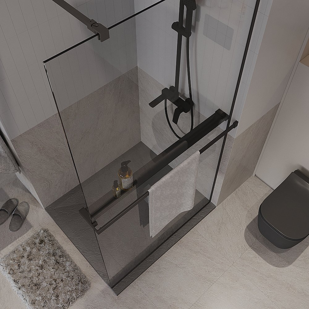 Душевое ограждение Niagara Nova NG-670-80ВLACK 80 прозрачное/профиль черный матовый купить в интернет-магазине Sanbest