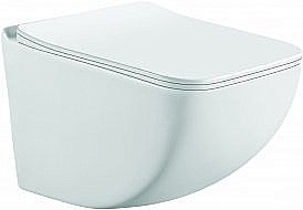 Унитаз подвесной Ceramalux K255 белый, безободковый, с крышкой микролифт купить в интернет-магазине Sanbest