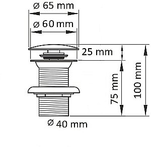 Донный клапан без перелива Ceramalux RD004 купить в интернет-магазине сантехники Sanbest