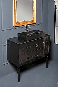 Тумба с раковиной Armadi Art Vallessi Avantgarde Piazza 80 со столешницей черный с золотом для ванной в интернет-магазине Sanbest