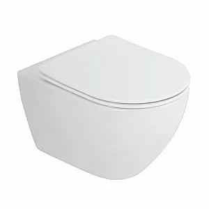 Унитаз подвесной CEZARES STYLUS-TOR безободковый, с крышкой микролифт, с инсталляцией и белой кнопкой, слив-торнадо купить в интернет-магазине Sanbest