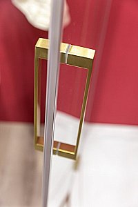 Душевой уголок Cezares Slider 90х100 SLIDER-AH-1-90-90/100-C-BORO профиль брашированное золото/стекло прозрачное купить в интернет-магазине Sanbest