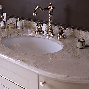 Тумба с раковиной с 3 отверстиями под смеситель Tiffany World York  YOR4130 Золото  для ванной в интернет-магазине Sanbest