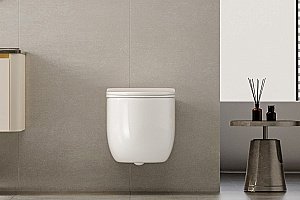 Унитаз подвесной Abber Bequem AC1104TN белый, безободковый, с крышкой микролифт, слив торнадо купить в интернет-магазине Sanbest