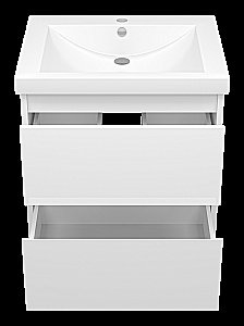 Тумба с раковиной Misty Алиса - 58 Э-Али01058-011П2Я белая для ванной в интернет-магазине Sanbest