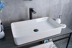 Раковина накладная Gid Geometrico 60 N9396 51140 белая купить в интернет-магазине Sanbest