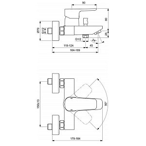 Смеситель для ванны Ideal Standard Ceraplan III B0718AA купить в интернет-магазине сантехники Sanbest