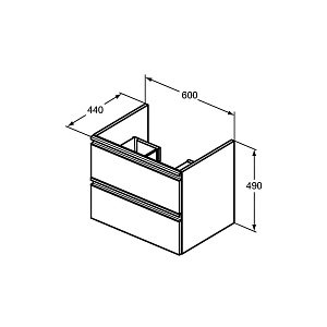 Тумба с раковиной Ideal Standard Tesi T0050PU 60 коричневый для ванной в интернет-магазине Sanbest