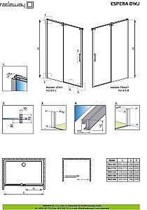 Душевая дверь Radaway Espera DWJ 160 купить в интернет-магазине Sanbest