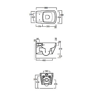 Унитаз подвесной SIMAS Baden Baden BB18nero matt безободковый, черный матовый купить в интернет-магазине Sanbest