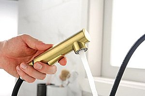 Смеситель для кухни Paulmark Neo Ne214419-LG  светлое золото купить в интернет-магазине сантехники Sanbest