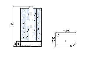 Душевая кабина Мономах Б/К 100/80/44 МЗ купить в интернет-магазине Sanbest