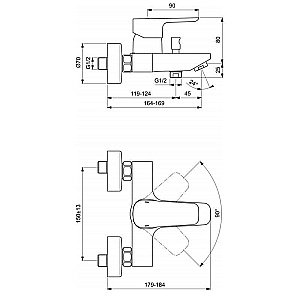 Смеситель для ванны Ideal Standard Ceraplan III B0718AA купить в интернет-магазине сантехники Sanbest