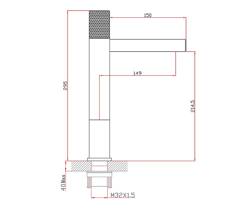 Смеситель для раковины Bronze de Luxe Avantgarde 2030RH черный/красный купить в интернет-магазине сантехники Sanbest