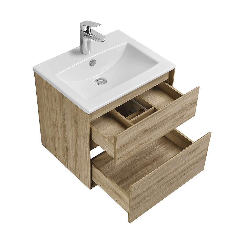 Тумба с раковиной Акватон Либерти 60 дуб эльвезия для ванной в интернет-магазине Sanbest