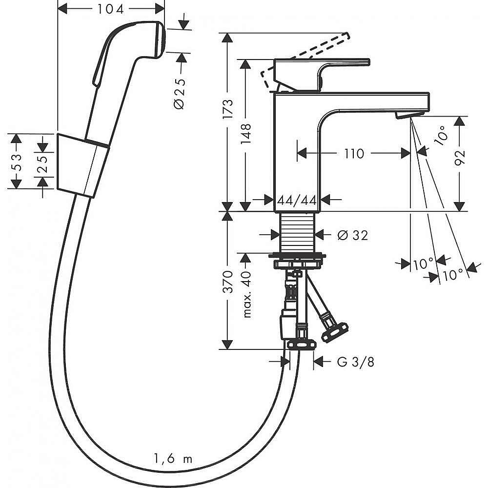 Смеситель Hansgrohe Vernis Shape 71216000 купить в интернет-магазине сантехники Sanbest