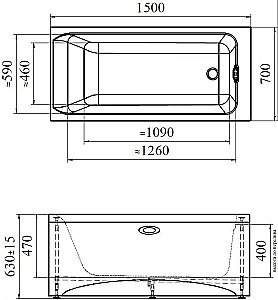 Акриловая ванна Vannesa Агата 150х70 купить в интернет-магазине Sanbest