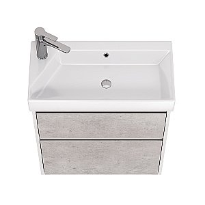 Тумба с  раковиной подвесная/напольная Dreja SLIM 65 белый глянец/бетон для ванной в интернет-магазине Sanbest