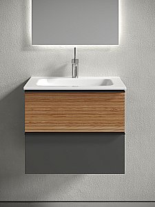 Тумба с раковиной Sancos DELTA DL60GR 60 дуб красный/графит для ванной в интернет-магазине Sanbest