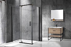 Душевой уголок Royal Bath HPVD RB1140HPVD-T-BL 140х100 прозрачное стекло/профиль черный купить в интернет-магазине Sanbest