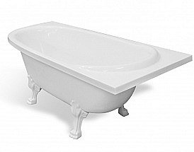 Ванна из литьевого мрамора Эстет VENECIA silk 170x80 белая матовая/правая купить в интернет-магазине сантехники Sanbest