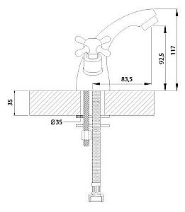 Смеситель для раковины Rossinka H H02-61 купить в интернет-магазине сантехники Sanbest