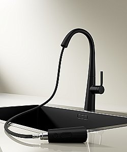 Смеситель для кухни Vincea VKF-176MB черный матовый купить в интернет-магазине сантехники Sanbest