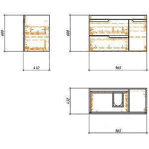 Тумба с раковиной подвесная Loranto KANTRI CS00097258 100/2 раковина Фостер 100, белый глянец для ванной в интернет-магазине Sanbest