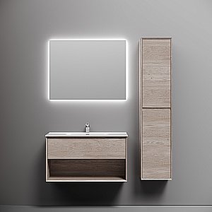 Тумба с раковиной Sancos Marmi 1.0 90 MR1.090EG дуб галифакс натуральный для ванной в интернет-магазине Sanbest