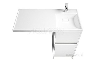 Тумба с раковиной Акватон Лондри 105 белая глянцевая для ванной в интернет-магазине Sanbest