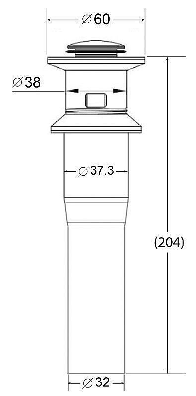 Донный клапан BelBagno BB-PCU-03-NERO купить в интернет-магазине сантехники Sanbest