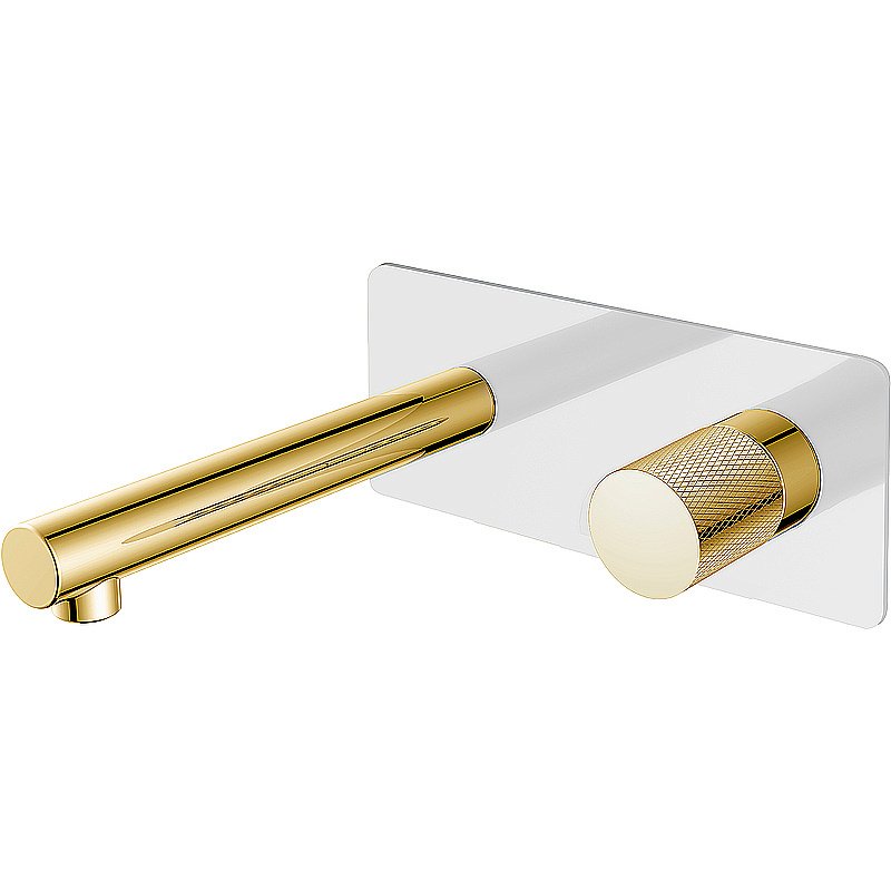 Смеситель для раковины Boheme Stick 125-WG.2 белый/золото купить в интернет-магазине сантехники Sanbest