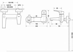 Смеситель для ванны Bravat VEGA F6119177CP-01 купить в интернет-магазине сантехники Sanbest