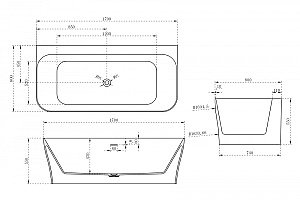 Ванна из искусственного камня ABBER Stein AS9616 170х80 белая матовая купить в интернет-магазине Sanbest