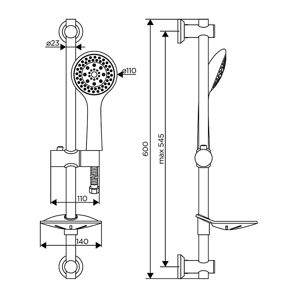 Душевой гарнитур Dorff Norma D0101000 хром купить в интернет-магазине сантехники Sanbest