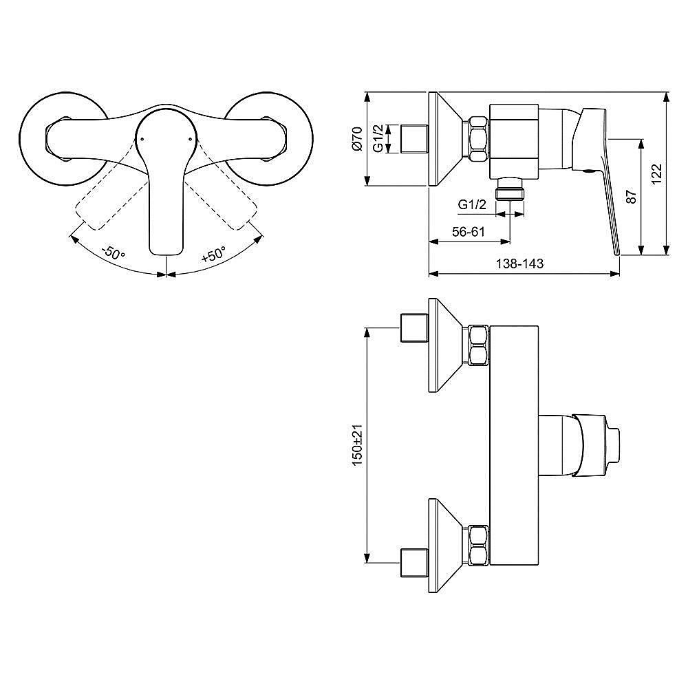 Смеситель для душа Ideal Standard Entella BC235AA купить в интернет-магазине сантехники Sanbest