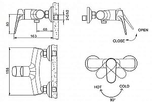 Смеситель для душа BRAVAT Eler F9191238CP-01-RUS купить в интернет-магазине сантехники Sanbest