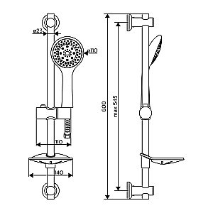 Душевой гарнитур Dorff Norma D0101000 хром купить в интернет-магазине сантехники Sanbest