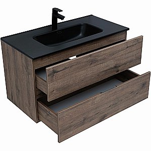 Тумба с раковиной Aquanet Алвита new 90 334187 дуб веллингтон табак для ванной в интернет-магазине Sanbest