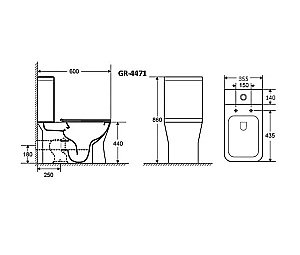 Унитаз-компакт Grossman Cristal GR-4471S безободковый, с крышкой микролифт, с бачком купить в интернет-магазине Sanbest