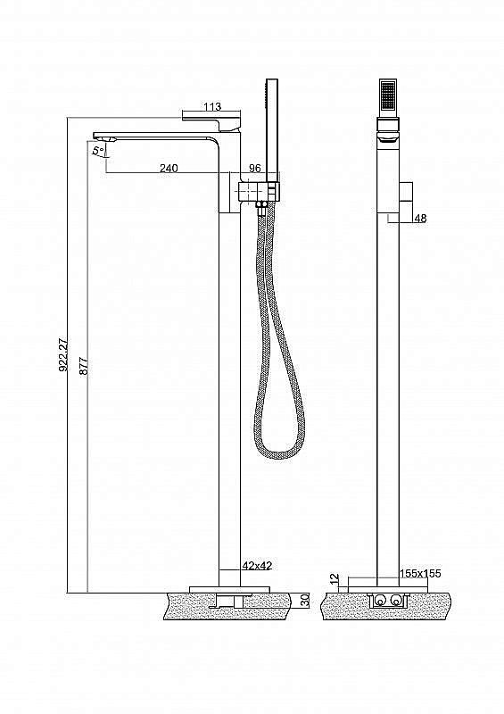 Смеситель для ванны BelBagno Luce LUC-FMT-CRM купить в интернет-магазине сантехники Sanbest