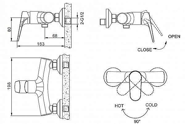Смеситель для душа BRAVAT Eler F9191238CP-01-RUS купить в интернет-магазине сантехники Sanbest