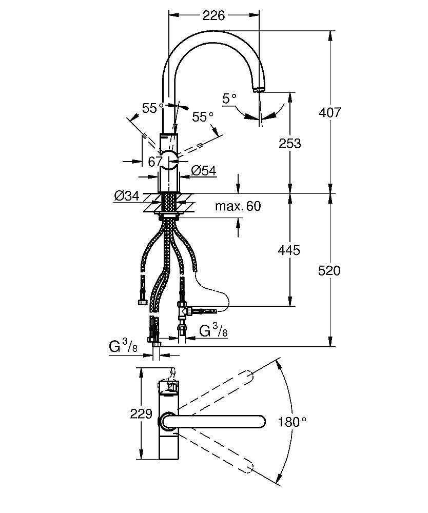 Смеситель для кухни Grohe Grohe Blue Pure 33251000 купить в интернет-магазине сантехники Sanbest