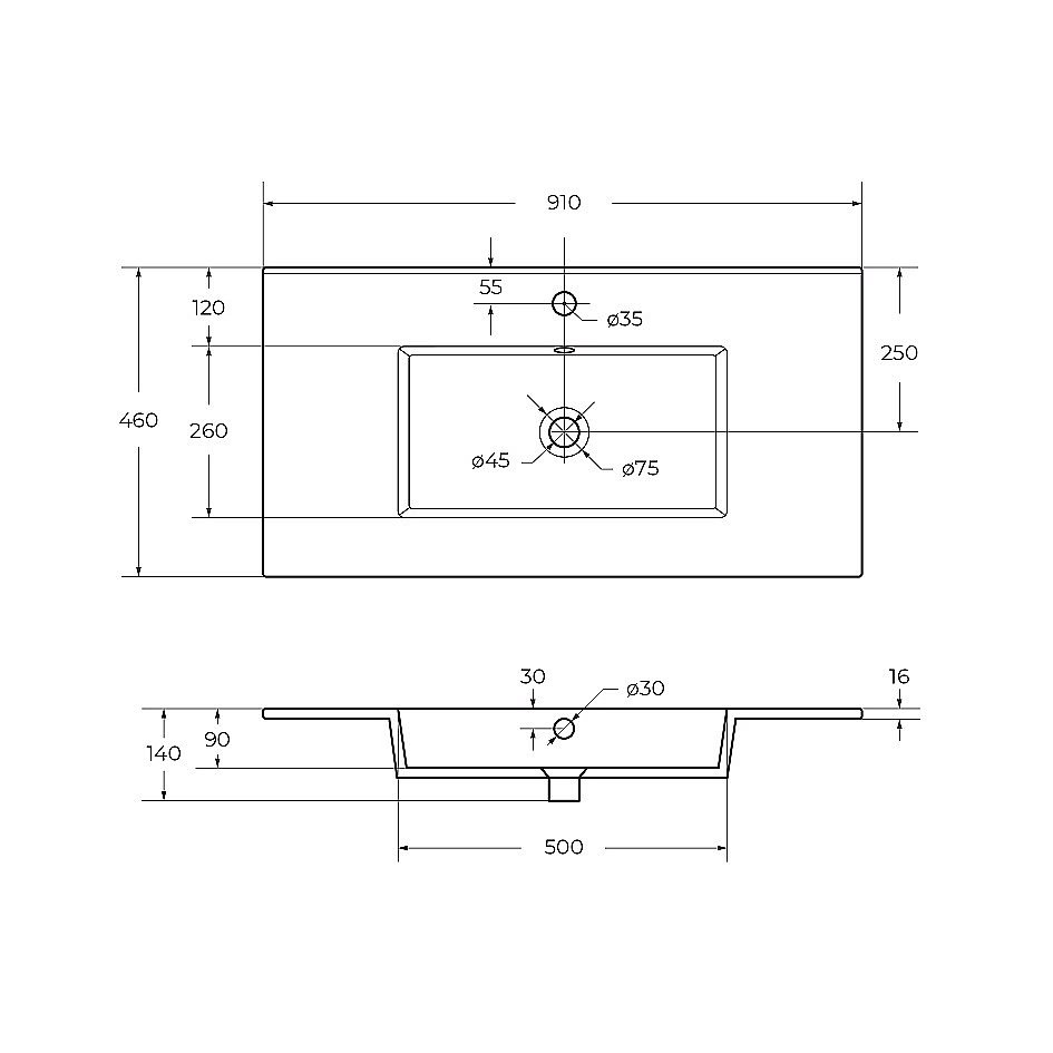 Раковина Cezares CZR-8002-90 белая купить в интернет-магазине Sanbest