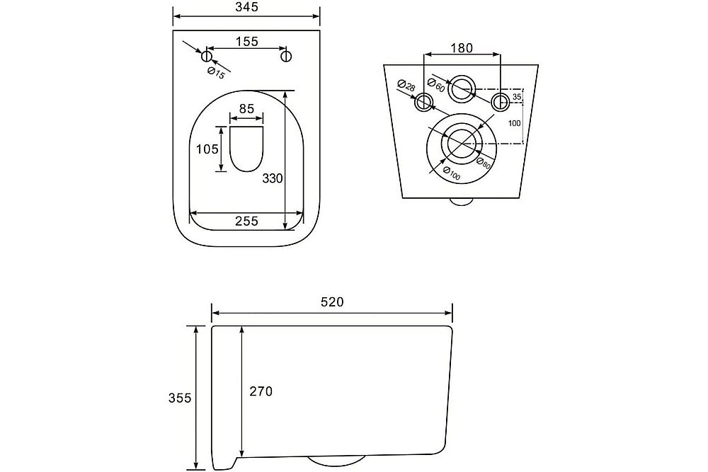 Унитаз подвесной Art&Max LATINA AM215CHR/SC белый, с сиденьем микролифт, безободковый купить в интернет-магазине Sanbest